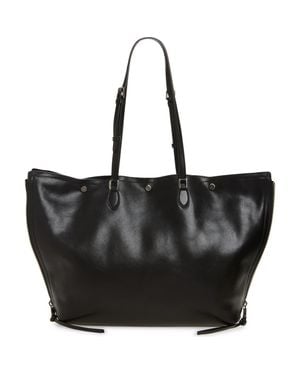 Dolce & Gabbana Atene Side Zip Leather Shopper - Black