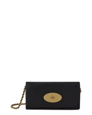 Mulberry Lily Leather Wallet On A Chain - Black