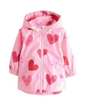 Next Kids' Heart Print Rain Jacket - Pink