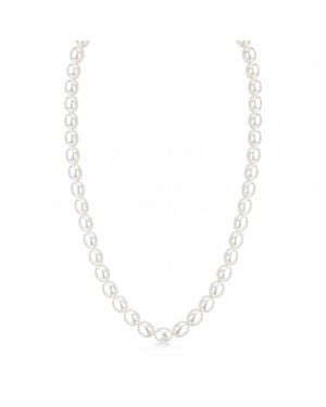 Donatello Gian Oval Pearl Necklace - Metallic