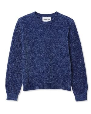 Lands' End Girls Chenille Sweater - Blue