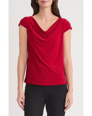 Kasper Cowl Neck Top - Red