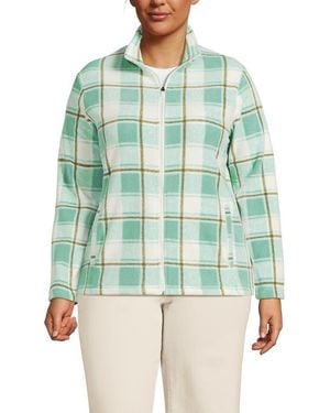 Lands' End Anyweather Fleece Full Zip Jacket - Green