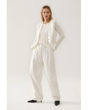 SILK LAUNDRY Twill Slouch Vest - Natural