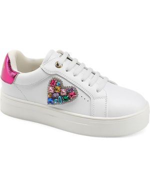 Kurt Geiger Kids' Mini Laney Love Heart Sneaker - White