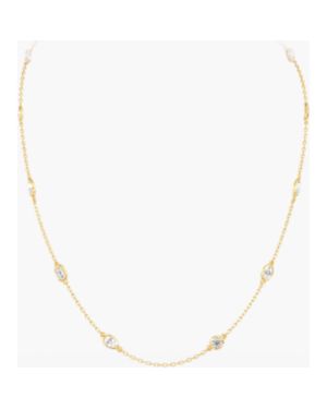 Everlee Multi Shape Bezel Station Lab Diamond Necklace - Metallic