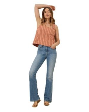 Pact Canopy Linen Square Neck Tank Made With Organic Cotton - Blue