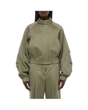 Helmut Lang Cotton Twill Bomber Jacket - Green