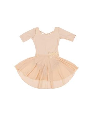 Leveret Girls Short Sleeve Skirted Leotard - White