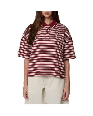 Good For Nothing Short Sleeve Striped Polo - Red