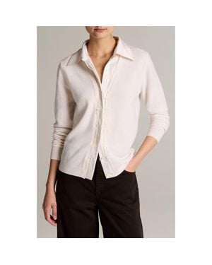 Vince Mixed Media Cashmere Cardigan - Natural