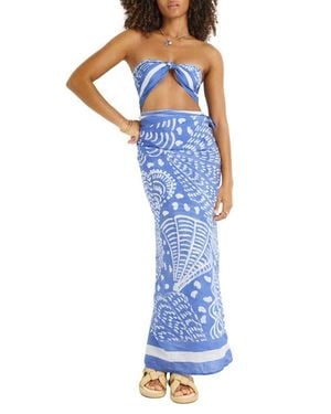 Vitamin A Samara Cover-Up Sarong - Blue