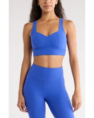 Zella Studio Luxe Sweetheart Sports Bra - Blue