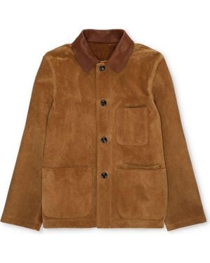 Fortela Montana Suede Leather Jacket - Brown