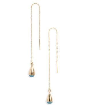 Soko Glass Dash Chain Threader Earrings - White