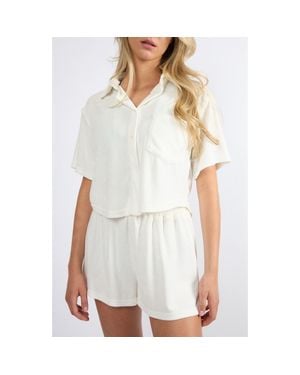 Viens Avec Moi The Terry Button-Up Shirt - White
