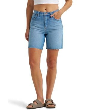 Wrangler Cowboy Cutoff Denim Longline Shorts - Blue