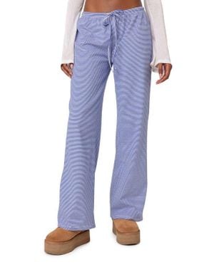 Edikted Olivia Stripe Relaxed Fit Pants - Blue