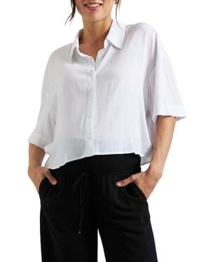 Ripe Maternity Farrah Crop Shirt - White