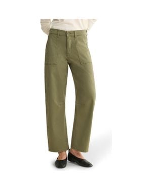 WARP+WEFT Bna Soft Curve Barrel Twill Pants - Green