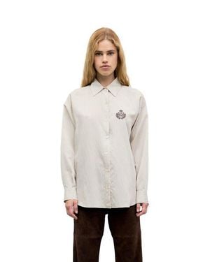 Gerard Darel Lys Striped Embroidered Detail Shirt - White