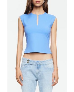 Lioness Tribeca Cap Sleeve Crop Top - Blue