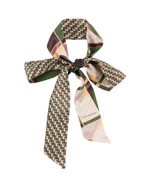 Lost Pattern Modular Silk Skinny Scarf - Metallic