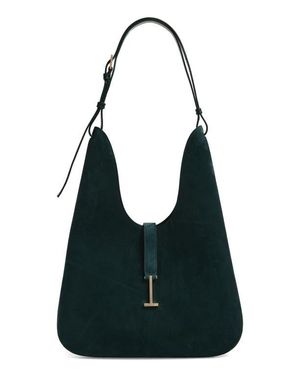 Tom Ford Medium Kara Smooth Suede Hobo Bag - Black
