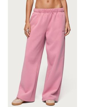 Edikted Basic Girl Wide Leg Sweatpants - Pink