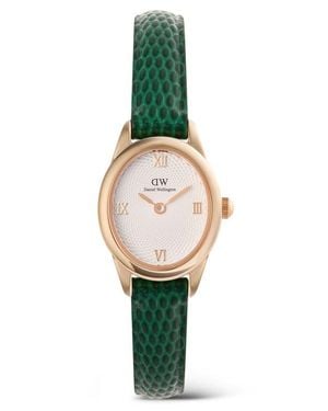 Daniel Wellington Ophelia Mini Leather Strap Watch, 22Mm X 25.5Mm - Green