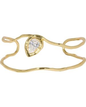 Alexis Asterales Floating Cubic Zirconia Cuff Bracelet - Metallic