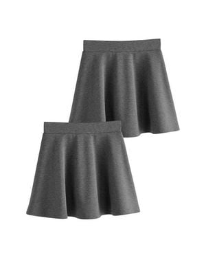 Next Kids' 2-Pack Uniform Pull-On Skorts - Gray