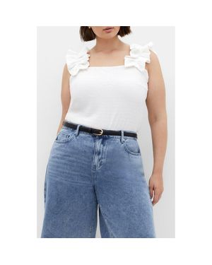 City Chic Aria Ruffle Smocked Tank - Blue