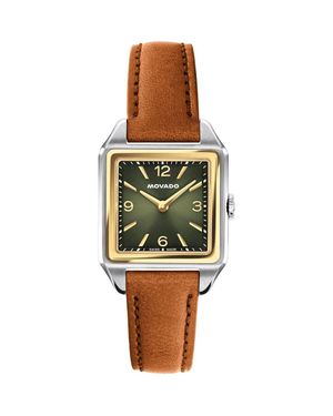 Movado Heritage 1917 Leather Strap Watch, 25Mm X 34Mm - Black