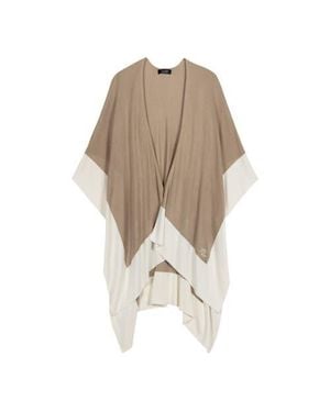 Ralph Lauren Tissue Weight Ruana With Border - Natural