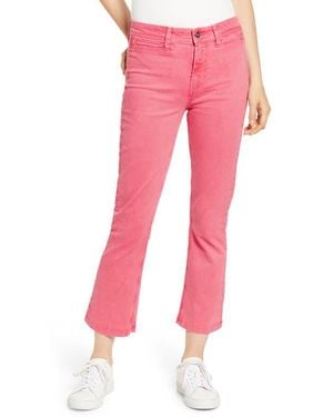 PAIGE Colette High Waist Crop Flare Jeans - Red