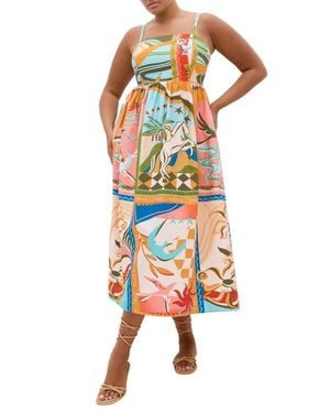 City Chic Cotton Maxi Sundress - Orange