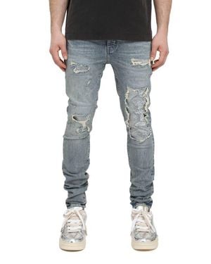 Purple Brand Rip & Repair Beaded Skinny Jeans - Blue