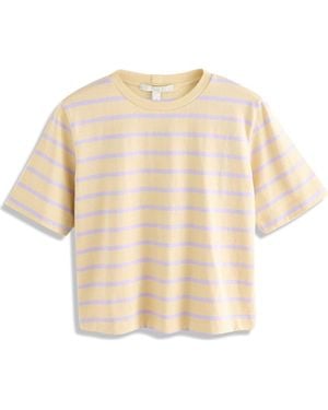 Next Stripe Boxy Cotton T-Shirt - Yellow
