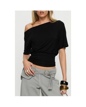 Princess Polly Ashlinn Off The Shoulder Drapey Top - Black