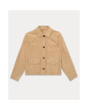 Fortela Maelle Suede Short Leather Jacket - Natural