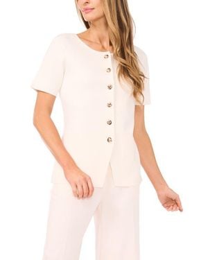 Ted Baker Gail Longline Split Hem Button-Up Shirt - White