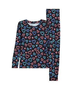 Meundies Kids' Print Fitted Two-Piece Pajamas - Blue