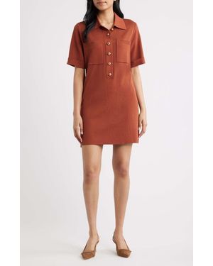 Eliza J Polo Sweater Dress - Red