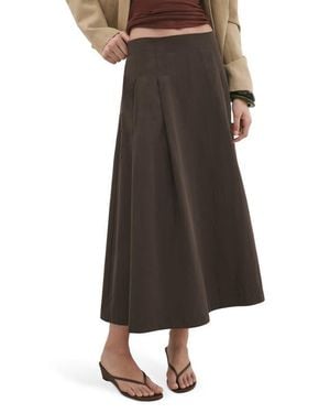 Mango Pleated Midi Skirt - Brown