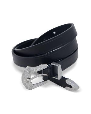 MNML Slim Western Leather Belt - Blue