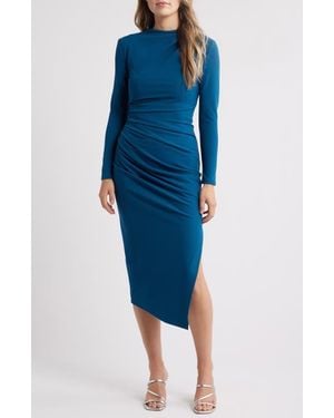 NIKKI LUND Stacey Long Sleeve Midi Dress - Blue