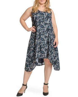 Standards & Practices Ace Camo Skull Sleeveless Midi Dress - Blue
