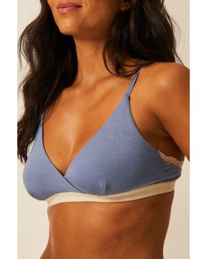 Stripe & Stare The Crossover Bra & Original Knicker Set - Blue