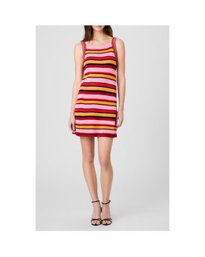French Connection Motley Stripe Rib Tank Dress - Red